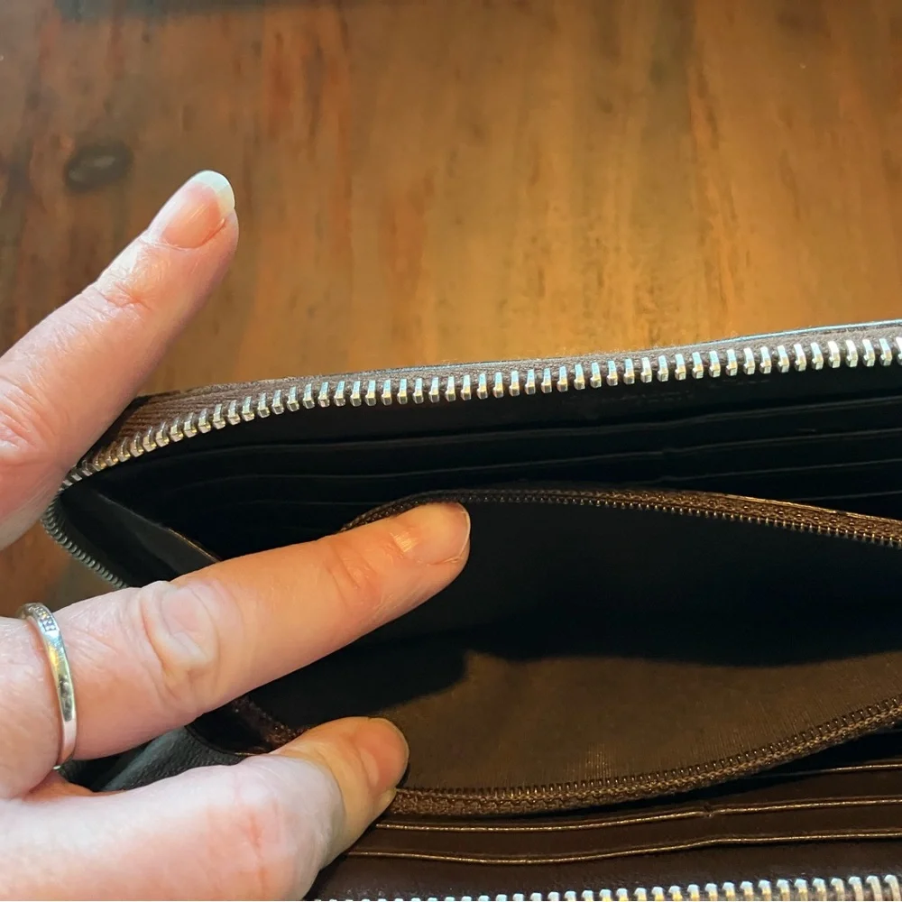 Dior Embossed Leather Wallet in Rich Brown - Picture 7 of 10